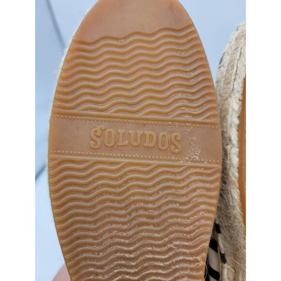 Soludos Size 6.5 Classic Slip On Flat Shoes Blue Stripe Espadrille Sole - Picture 6 of 7